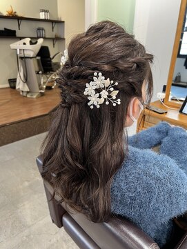 アンクル(ancre) ヘアセット×ハーフアップ×セミロング【広島】【横川】