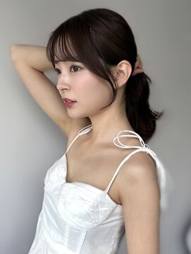 エインアンリー 明治神宮前(AIN.ANLY.) シースルーぱっつん前髪シャギーレイヤーロング韓国ヘア