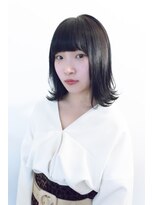 ブロック(BLOCK)&nbsp;ダークブルージュ切りっぱなし外ハネボブ