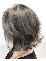 アース コアフュールボーテ 東松山店(EARTH coiffure beaute)&nbsp;外ハネミディアムボブグレージュカラー