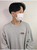 センターパートパーマ