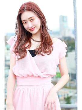 アヴァンティ ヘアーアンドスパ(avanti hair&spa) 春夏☆肌映えピンクカラーのセンターパートロング