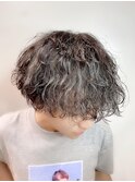 20代30代ツーブロックツイストスパイラルパーマアップバング