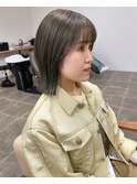 オリーブグレージュ/外ハネボブ/タイト/透明感カラー/大重有輝弥