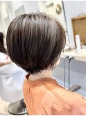 ショートヘア/白髪ぼかし/ハイライト/イメチェン/こなれミディ
