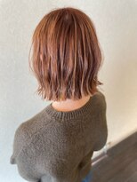 スーパーカット 元町店(SUPER CUT)&nbsp;切りっぱなしボブ　オレンジベージュで柔らかい印象に☆