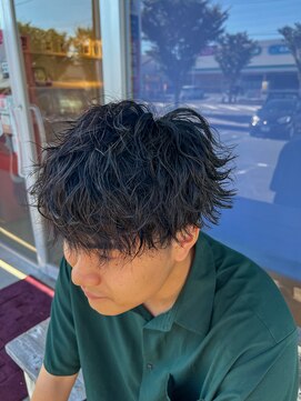 ティーワン 神埼店(T-one) ▼メンズカットメンズパーマツーブロック波巻きマッシュ