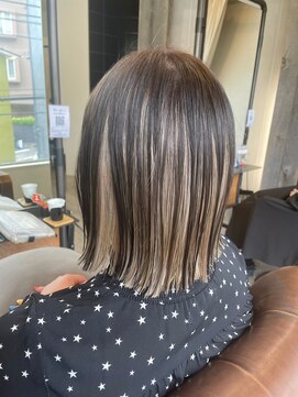 ナンバー エミライ 溝の口(N° emirai) ワンレンボブ前下がりショート内巻きワンカール鎖骨ミディアム