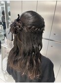 【新宿駅/新宿三丁目/ヘアセット/ハーフアップ/お団子】