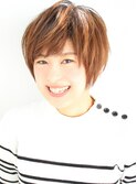 マチルダボブピンクベージュインナーグレージュハイライト大人