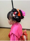 3歳 七五三・日本髪風アップスタイル