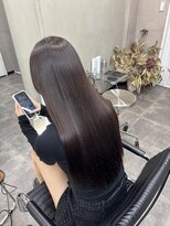 ファビ 渋谷(Fab)&nbsp;くびれヘア/暗めカラー/アプリコットオレンジ/縮毛矯正