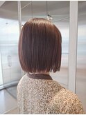冬の韓国風◎顔周りレイヤー外はねボブ×ベージュ