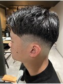 刈り上げセンターパート/波巻きツイストスパイラル/柏