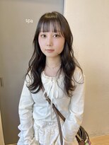 グラッド ナチュラル ヘアー(glad NATURAL HAIR)&nbsp;ラフ巻きくびれロング×シースルーバング