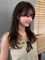 ロンドワン 三宮元町(Lond one)&nbsp;韓国風レイヤー/前髪カット/ココアブラウン