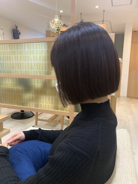 アドラーブル 長岡リバーサイド千秋店(adorable) 20代30代40代暗髪×大人かわいい前下がりナチュラルボブ