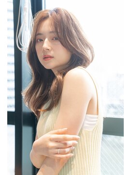 エースハバナ 渋谷(1 HAVANA) ふんわりミディアム/ヌーディーカラー/ウェーブヘア/小顔ヘア