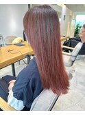 大人可愛い20代30代40代小顔 ブリーチなしピンクカラー