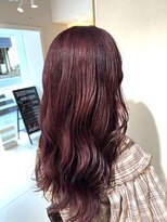 バサ 新所沢店(BASSA)&nbsp;チェリーレッド×巻き髪スタイル