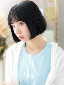 カバーヘア ブリス 戸田公園西口店(COVER HAIR bliss)&nbsp;黒髪艶髪内巻きワンカールナチュラルボブa戸田公園20代30代40代