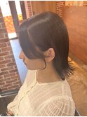 シースルバングマッシュショートレイヤーカットふんわりミディ