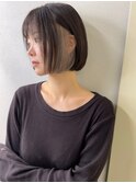 ショート ボブ タッセルボブ インナーカラー 透明感カラー 20代