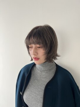 アムヘアー(A.M. hair) レイヤーボブ/ウルフカット/レイヤーカット/ボブ/グレージュ