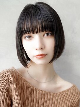 ギークス(GEEKS) 【GEEKS渋谷】重めボブ/シアーブラック/冬ヘア/20代30代/透明感