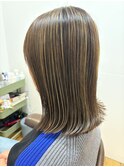 外ハネボブ×ハイライト×白髪ぼかし