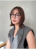 顔周りレイヤーカットくびれヘアミルクティーベージュカラー韓国