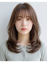 リタ 枚方(Rita)&nbsp;夏カラー韓国風ミディアム顔周りレイヤーで叶う！暗め大人艶髪
