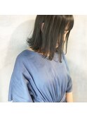 アディクシーカラーで透明感グレー&切りっぱなしボブ