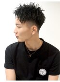七三オールバックツイストパーマかき上げヘアコンマヘア18