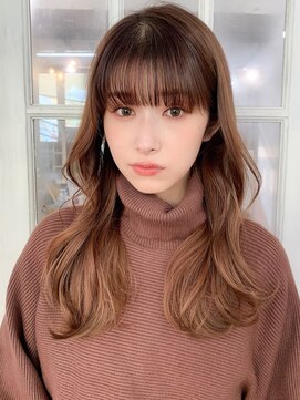 アリュウル 表参道(ALLURE) 小顔に見せる韓国ヘア 前髪あり【水越】 ベージュ　グレージュ