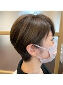 大人可愛いクールショート耳かけサイドバング似合わせカット◎1