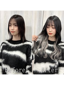 あるじゃんすー 心斎橋店 ホワイトシルバー#シールエクステ#インナーカラー#韓国#心斎橋