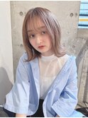 レイヤーニュアンス/外ハネボブ/オリーブベージュ