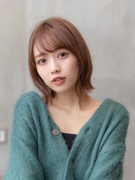 ケアリー 浦和美園(Carelly) 大人かわいい前髪セシルカットココアブラウンフリンジウェーブ