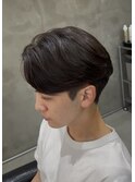 大分メンズ曲がる縮毛矯正センターパート刈り上げショート