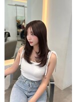 ラル 立川(lar)&nbsp;2way前髪ミディアム_黒髪ボブルフネビージュ小顔ワンレン