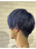 20代30代透明感暗髪アッシュブルーグレージュパープル