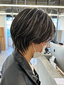 エルマーク 京都河原町(L-MARK) ハイライトセンターパートメッシュダブルカラーツーブロック