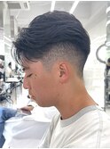センターパート刈り上げフェードツーブロックフェザーパーマ