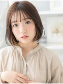 ■シースルーバングインナーカラー前下がりボブ712上尾20代30代