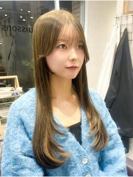 レンテ 千葉(LENTE) 韓国レイヤーカット顔まわり小顔カット艶カラー髪質改善オリーブ