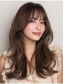 レイヤーカット/ゆるふわ/透明感ブラウン