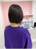 『ブリーチなし』ラベンダーグレージュのくびれショートボブ
