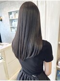 福山市Caaryサラツヤうるロング髪質改善ストレート黒髪暗髪ヘア