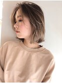 シアベージュボブ_ネイビーカラーミントカラークリアカラー